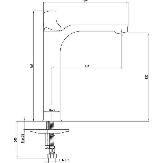 Смеситель для раковины высокий E.C.A. Myra 102108984HEX - фото 4