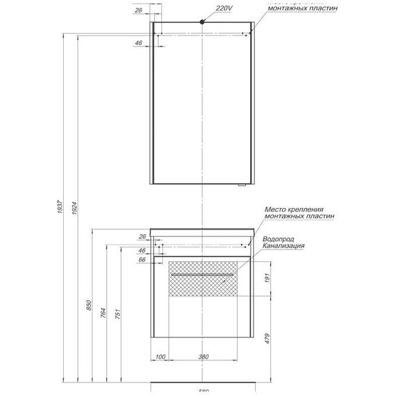 Зеркало-шкаф Aquanet Августа 58 см 210008, белый - фото 6