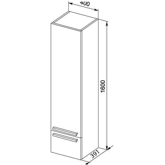 Пенал подвесной Aquanet Нота 40 см 165407, белый - фото 7