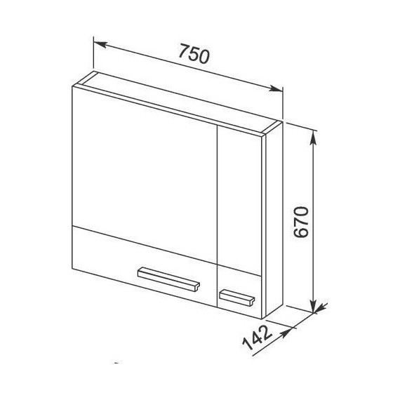 Зеркало-шкаф Aquanet Нота 75 см 165130, белый - фото 5
