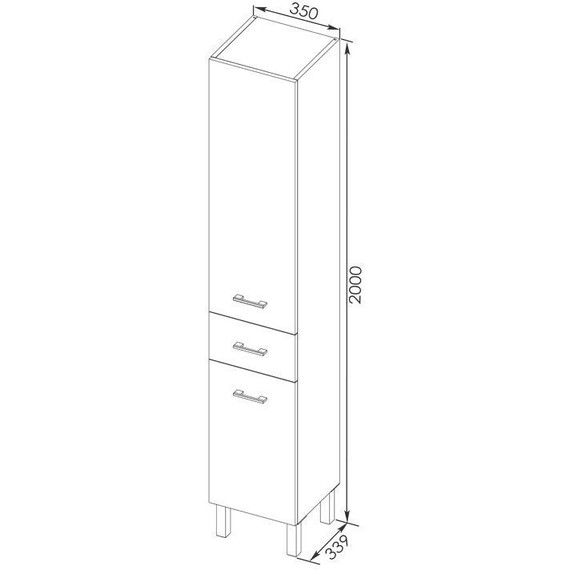 Пенал напольный Aquanet Верона 35 см 178970, белый - фото 5