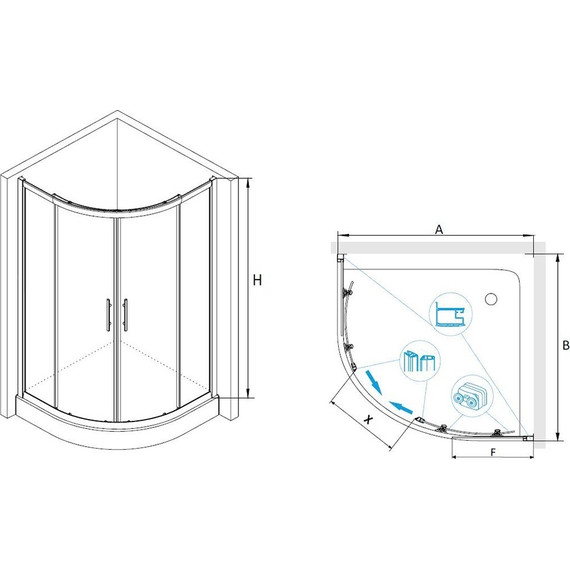 Душевое ограждение RGW HO-51 80х80 см 03065188-11 (стекло 8 мм), хром/прозрачное - фото 3