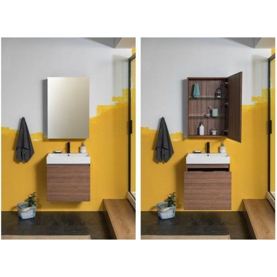 Зеркало-шкаф Aquanet Нью-Йорк 60 см 203951, орех - фото 7