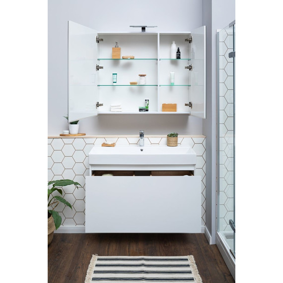 Зеркало-шкаф Aquanet Йорк 100 см 202090, белый - фото 7