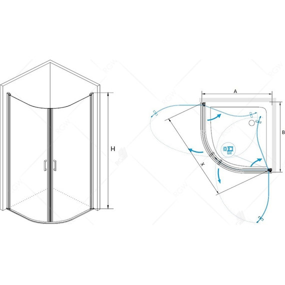 Душевое ограждение RGW LE-54 80х80 см 06125488-11, хром/прозрачное - фото 3