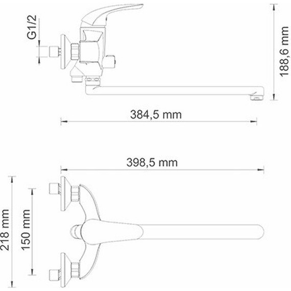 Смеситель для ванны WasserKraft Rossel 2802L - фото 5