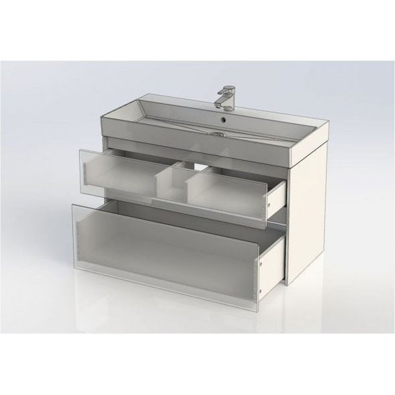 Тумба подвесная с раковиной Aquanet Бруклин 100 см 203961, белый - фото 13