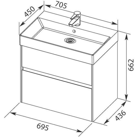 Тумба подвесная с раковиной Aquanet Бруклин 70 см 203959, белый - фото, картинка 18 Тумба подвесная с раковиной Aquanet Бруклин 70 см 203959, белый - фото 18