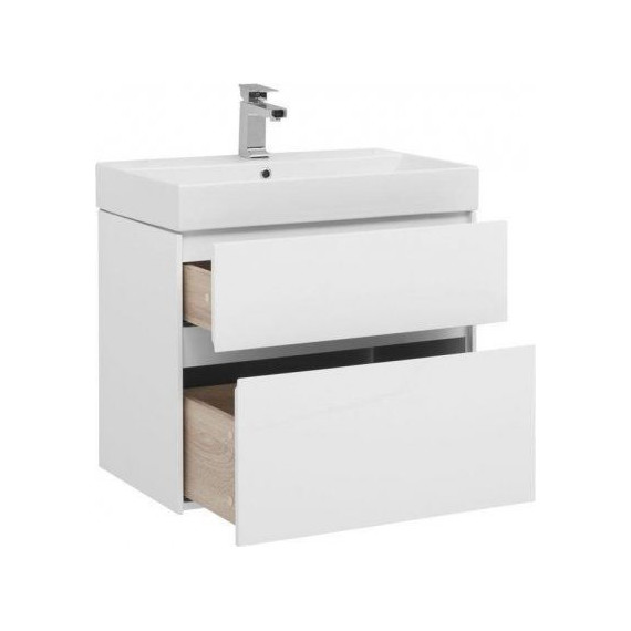 Тумба подвесная с раковиной Aquanet Бруклин 70 см 203959, белый - фото, картинка 2 Тумба подвесная с раковиной Aquanet Бруклин 70 см 203959, белый - фото 2