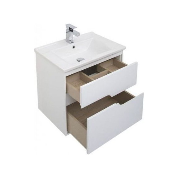 Тумба подвесная с раковиной Aquanet Модена 65 см 198485, белый - фото 6