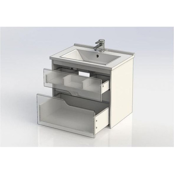 Тумба подвесная с раковиной Aquanet Модена 65 см 198485, белый - фото 7