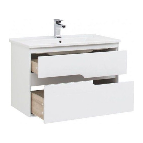 Тумба подвесная с раковиной Aquanet Модена 85 см 196965, белый - фото, картинка 4 Тумба подвесная с раковиной Aquanet Модена 85 см 196965, белый - фото 4