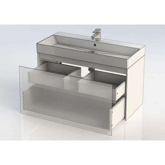 Тумба подвесная с раковиной Aquanet Нью-Йорк 100 см 203949, орех - фото 12