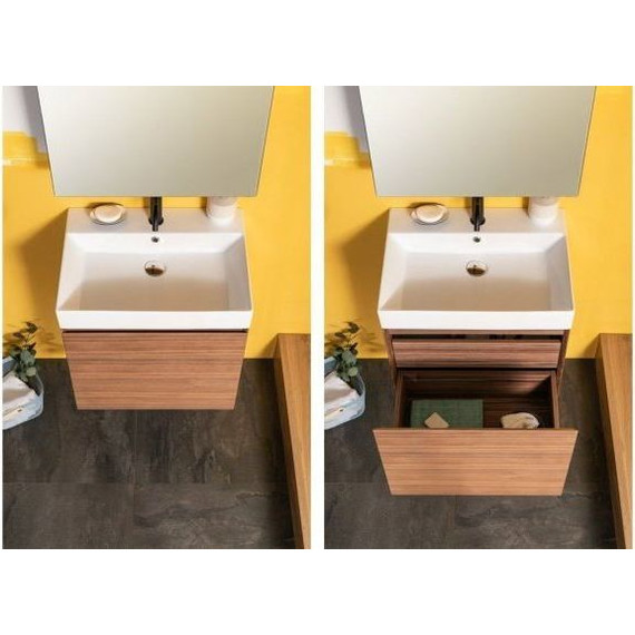 Тумба подвесная с раковиной Aquanet Нью-Йорк 60 см 203945, орех - фото, картинка 13 Тумба подвесная с раковиной Aquanet Нью-Йорк 60 см 203945, орех - фото 13