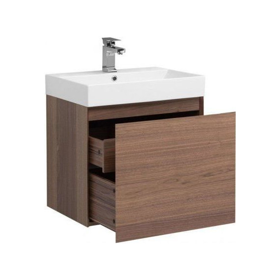 Тумба подвесная с раковиной Aquanet Нью-Йорк 60 см 203945, орех - фото, картинка 4 Тумба подвесная с раковиной Aquanet Нью-Йорк 60 см 203945, орех - фото 4