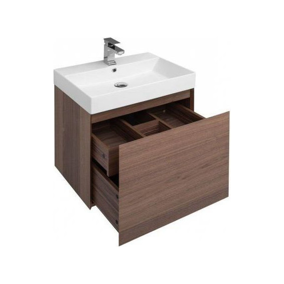 Тумба подвесная с раковиной Aquanet Нью-Йорк 60 см 203945, орех - фото, картинка 6 Тумба подвесная с раковиной Aquanet Нью-Йорк 60 см 203945, орех - фото 6