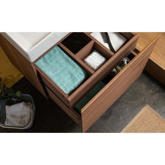 Тумба подвесная с раковиной Aquanet Нью-Йорк 70 см 203946, орех - фото, картинка 8 Тумба подвесная с раковиной Aquanet Нью-Йорк 70 см 203946, орех - фото 8