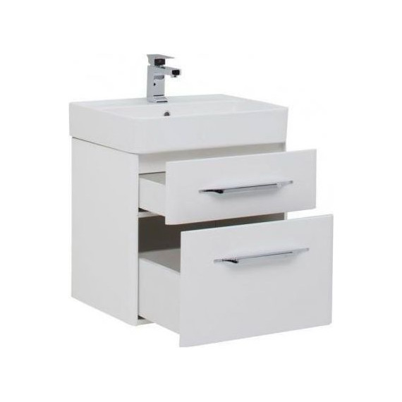 Тумба подвесная с раковиной Aquanet Виченца 60 см 196252, белый - фото, картинка 2 Тумба подвесная с раковиной Aquanet Виченца 60 см 196252, белый - фото 2