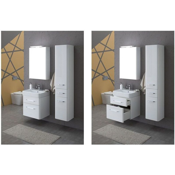 Тумба подвесная с раковиной Aquanet Виченца 60 см 196252, белый - фото, картинка 5 Тумба подвесная с раковиной Aquanet Виченца 60 см 196252, белый - фото 5