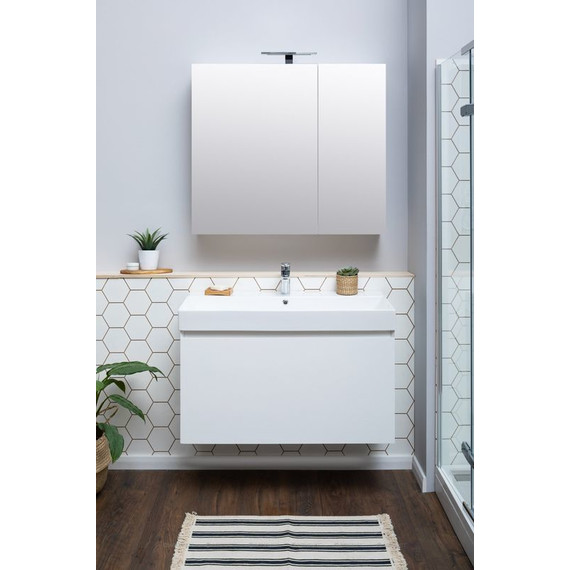 Тумба подвесная с раковиной Aquanet Йорк 100 см 202091, белый - фото 9