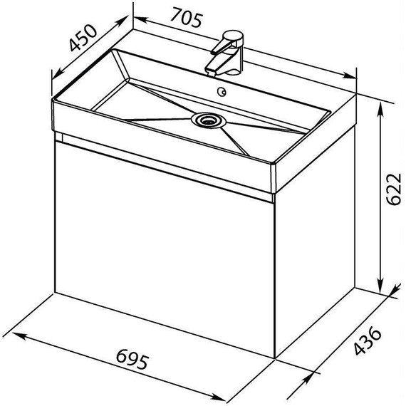 Тумба подвесная с раковиной Aquanet Йорк 70 см 202093, белый - фото, картинка 8 Тумба подвесная с раковиной Aquanet Йорк 70 см 202093, белый - фото 8