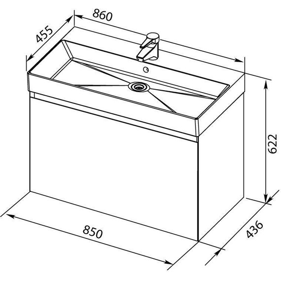 Тумба подвесная с раковиной Aquanet Йорк 85 см 202092, белый - фото 15