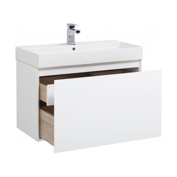 Тумба подвесная с раковиной Aquanet Йорк 85 см 202092, белый - фото 4