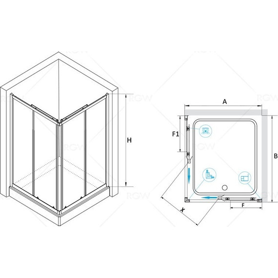 Душевое ограждение RGW CL-42 80х120 см 04094282-11, хром/прозрачное - фото 3