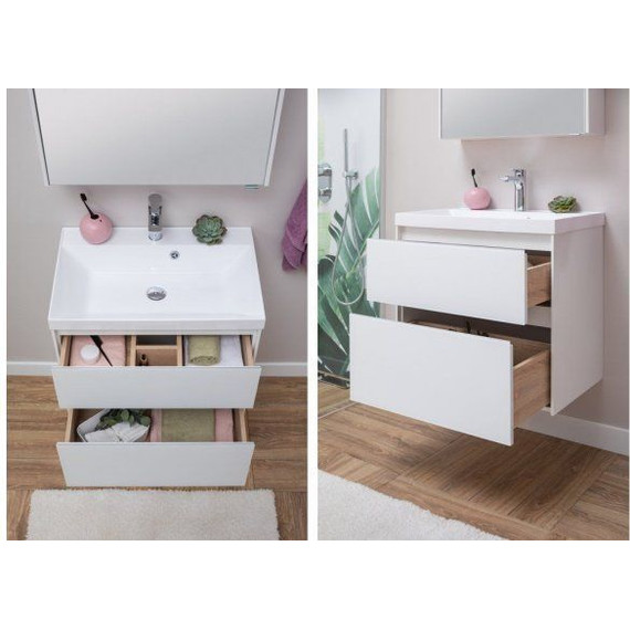 Тумба подвесная с раковиной Aquanet Гласс 60 см 196961, белый - фото, картинка 10 Тумба подвесная с раковиной Aquanet Гласс 60 см 196961, белый - фото 10