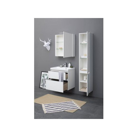 Тумба подвесная с раковиной Aquanet Гласс 60 см 196961, белый - фото, картинка 14 Тумба подвесная с раковиной Aquanet Гласс 60 см 196961, белый - фото 14