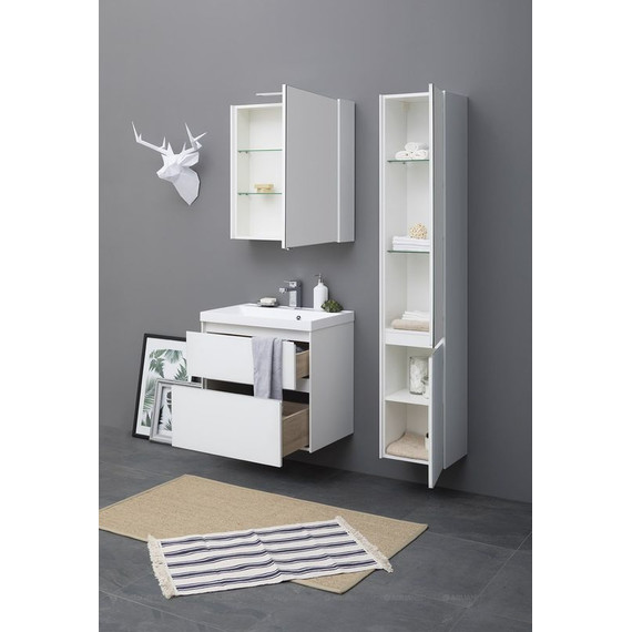 Тумба подвесная с раковиной Aquanet Гласс 70 см 206700, белый - фото 13