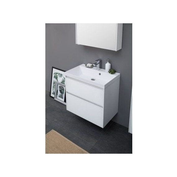 Тумба подвесная с раковиной Aquanet Гласс 80 см 238361, белый - фото 14