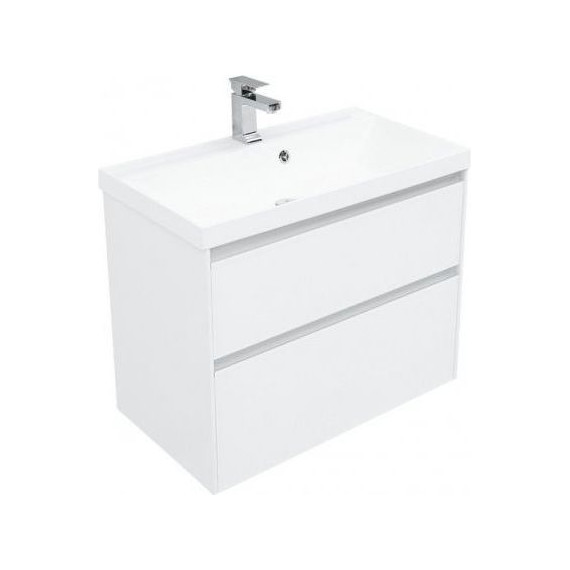 Тумба подвесная с раковиной Aquanet Гласс 80 см 238361, белый - фото 3