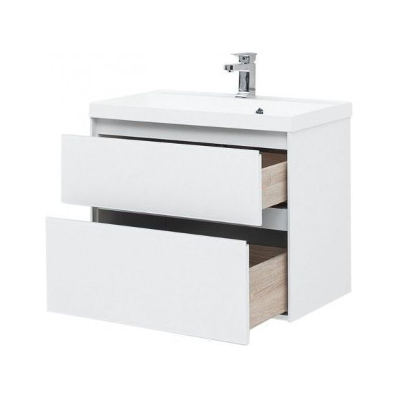 Тумба подвесная с раковиной Aquanet Гласс 80 см 238361, белый - фото 7