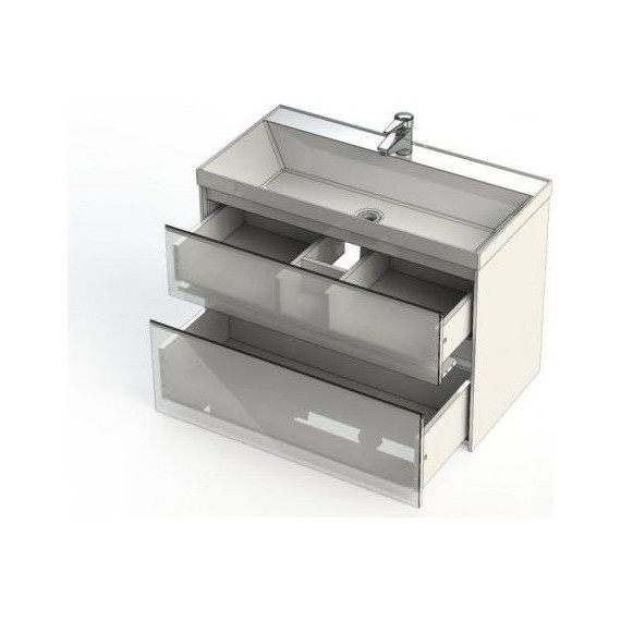 Тумба подвесная с раковиной Aquanet Гласс 90 см 196960, белый - фото 10