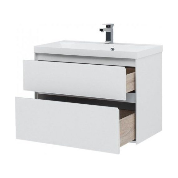 Тумба подвесная с раковиной Aquanet Гласс 90 см 196960, белый - фото 7