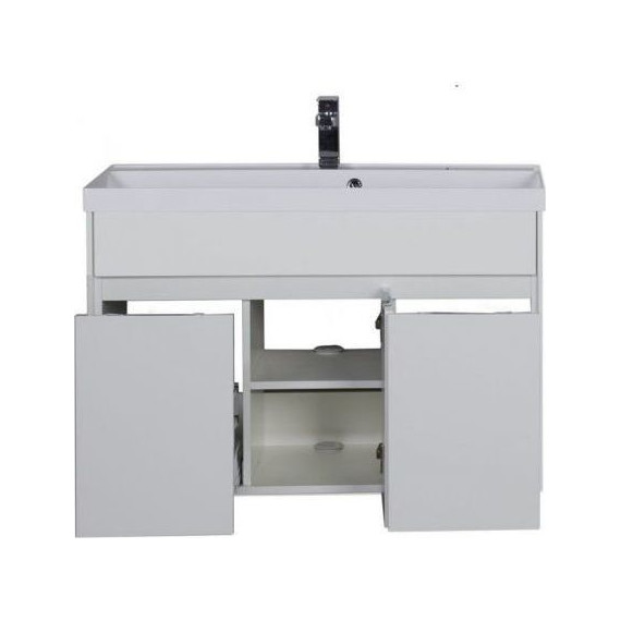 Тумба подвесная с раковиной Aquanet Латина 100 см 179637, белый - фото 5