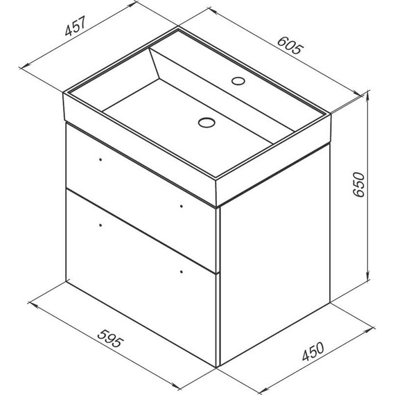 Тумба подвесная с раковиной Aquanet Nova 60 см 242278, дуб рошелье, Цвет фасада: дуб рошелье - фото 13