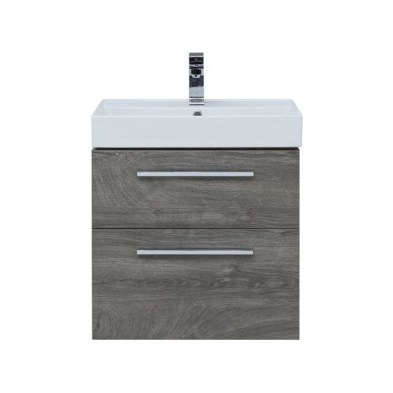 Тумба подвесная с раковиной Aquanet Nova 60 см 242278, дуб рошелье, Цвет фасада: дуб рошелье - фото 5