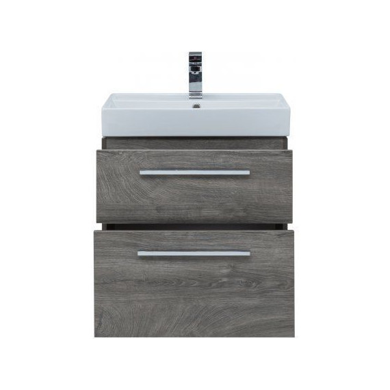 Тумба подвесная с раковиной Aquanet Nova 60 см 242278, дуб рошелье, Цвет фасада: дуб рошелье - фото 6