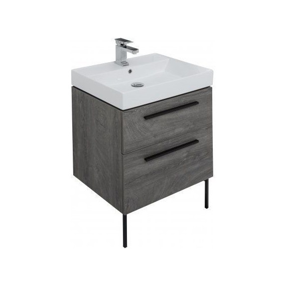 Тумба подвесная с раковиной Aquanet Nova 60 см 242278, дуб рошелье, Цвет фасада: дуб рошелье - фото 11