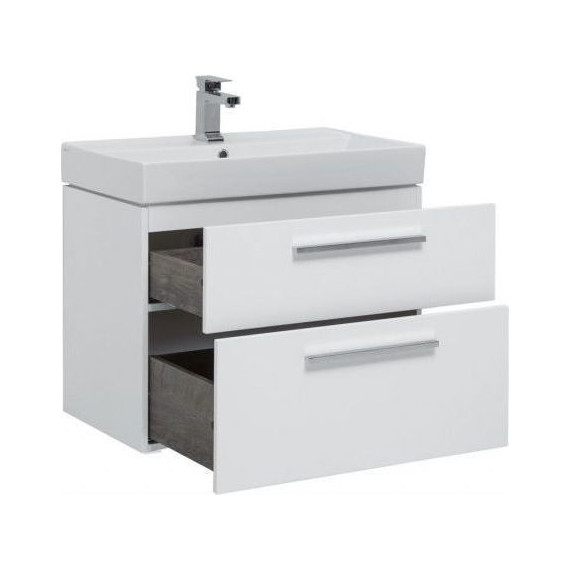 Тумба подвесная с раковиной Aquanet Nova 75 см 242262, белый, Цвет фасада: белый - фото, картинка 2 Тумба подвесная с раковиной Aquanet Nova 75 см 242262, белый, Цвет фасада: белый - фото 2