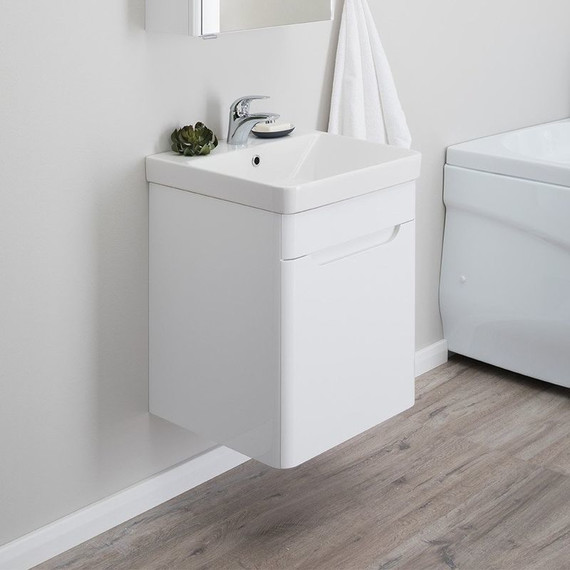 Тумба подвесная с раковиной Aquanet София 50 см 201745, белый - фото, картинка 7 Тумба подвесная с раковиной Aquanet София 50 см 201745, белый - фото 7