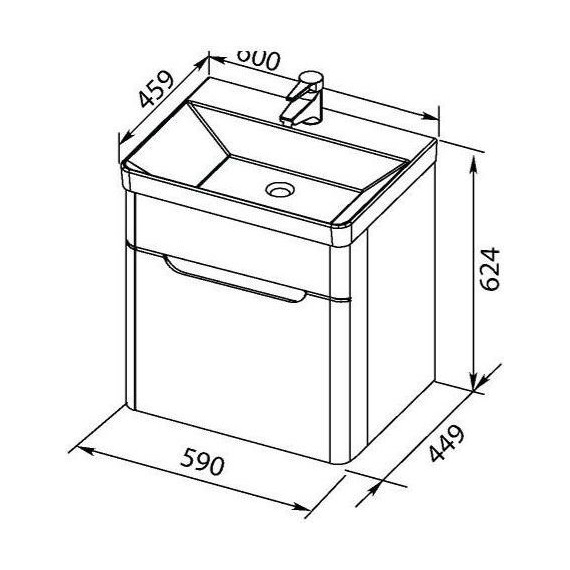 Тумба подвесная с раковиной Aquanet София 60 см 196956, белый - фото, картинка 11 Тумба подвесная с раковиной Aquanet София 60 см 196956, белый - фото 11