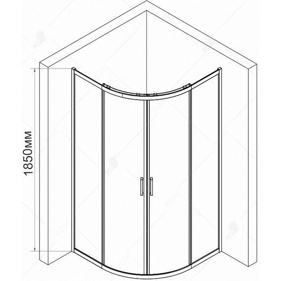 Душевое ограждение RGW CL-53B 80х80 см 06095388-14, черный/прозрачное - фото 5