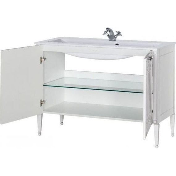 Тумба напольная с раковиной Aquanet Паола 120 см 181763, белый/серебро - фото, картинка 5 Тумба напольная с раковиной Aquanet Паола 120 см 181763, белый/серебро - фото 5