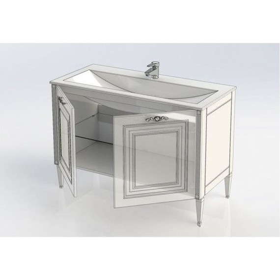 Тумба напольная с раковиной Aquanet Паола 120 см 181763, белый/серебро - фото, картинка 6 Тумба напольная с раковиной Aquanet Паола 120 см 181763, белый/серебро - фото 6