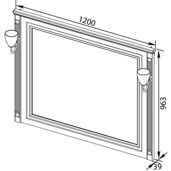 Зеркало Aquanet Паола 120 см 186105, белый/золото - фото, картинка 7 Зеркало Aquanet Паола 120 см 186105, белый/золото - фото 7