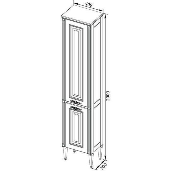 Пенал напольный Aquanet Паола 40 см 181770, белый/серебро - фото 8