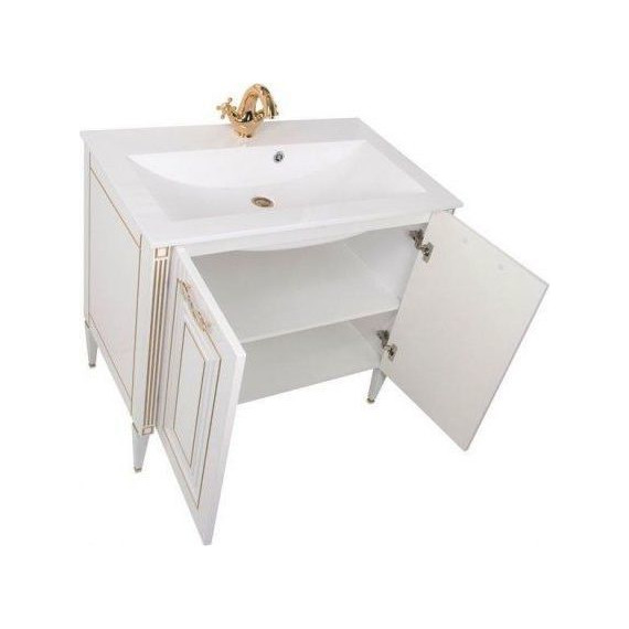 Тумба напольная с раковиной Aquanet Паола 90 см 186116, белый/золото - фото, картинка 6 Тумба напольная с раковиной Aquanet Паола 90 см 186116, белый/золото - фото 6